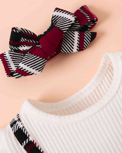 Plaid Print Bow Detail Dress