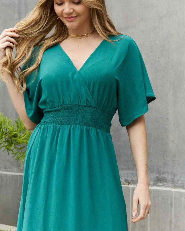 ODDI Full Size Woven Wrap Maxi Dress