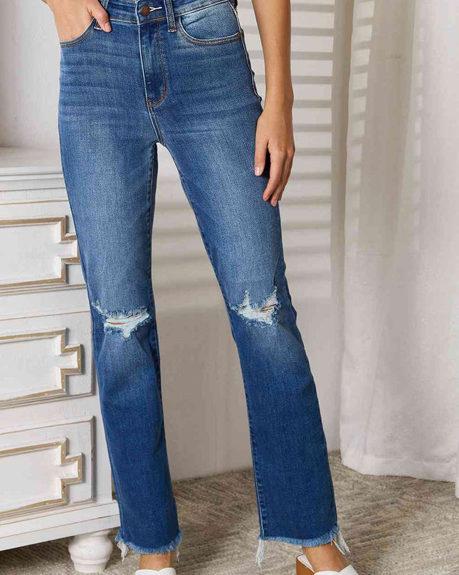 Judy Blue Full Size Distressed Raw Hem Jeans