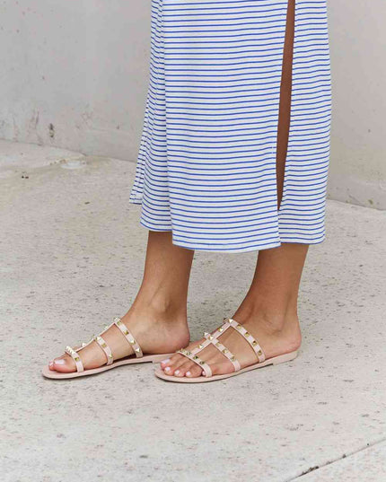 Forever Link Studded Cage Strap Slide Jelly Sandal