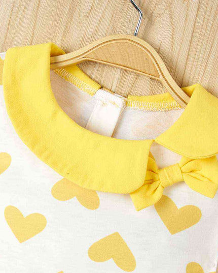 Heart Print Ruffle Hem Dress