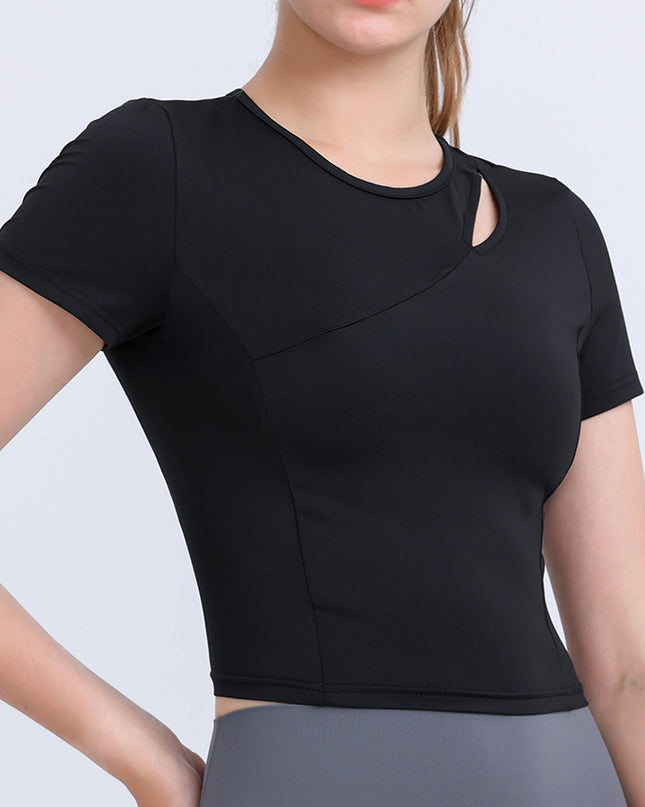 Round Neck Short Sleeve Active Top