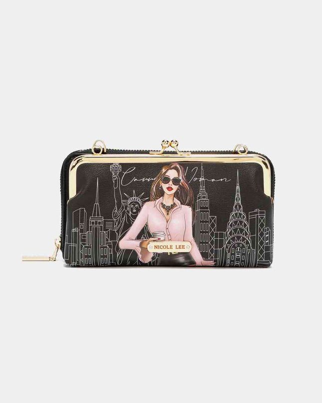 Nicole Lee USA Signature Kiss Lock Crossbody Wallet