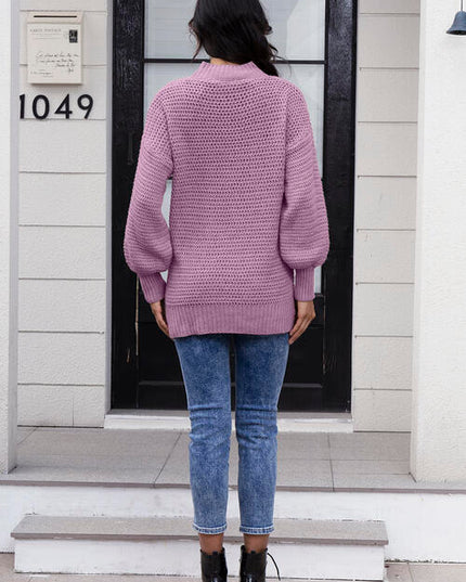 Round Neck Slit Sweater