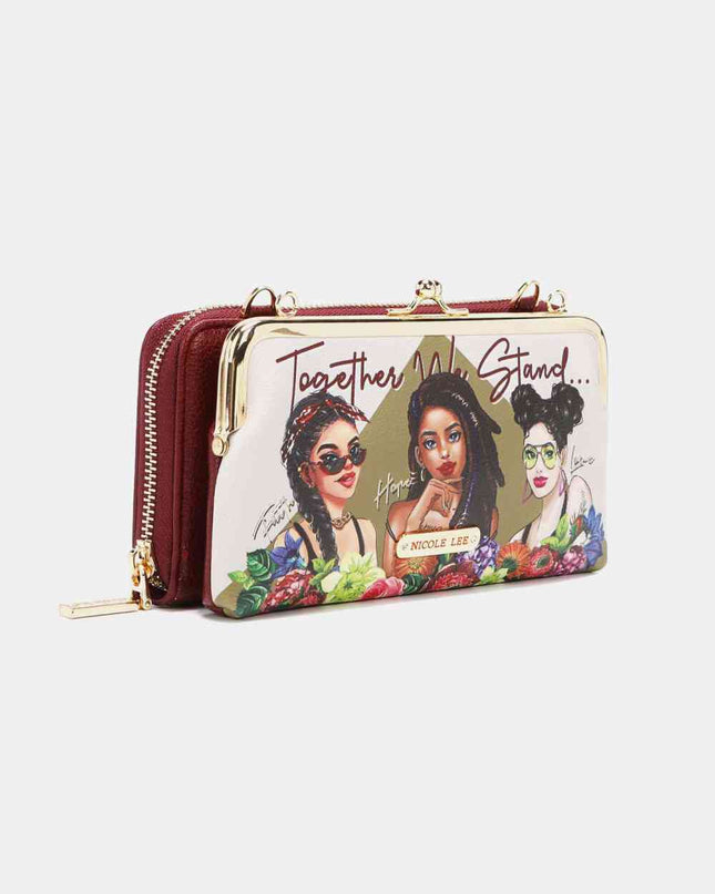Nicole Lee USA Signature Kiss Lock Crossbody Wallet