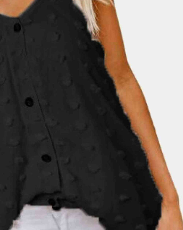 Swiss Dot V-Neck Buttoned Cami