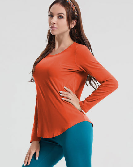 Round Neck Long Sleeve Sports Top
