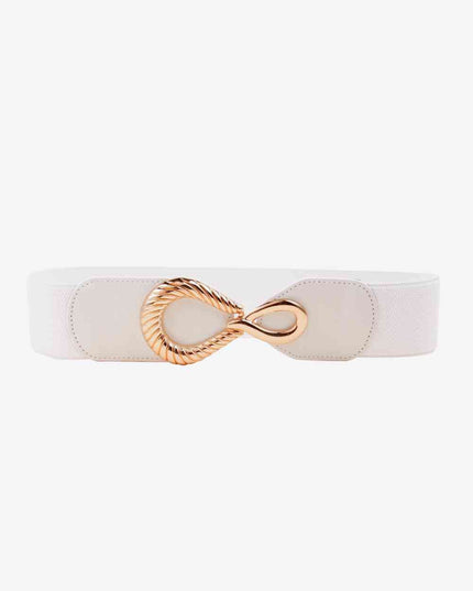 Ribbed Alloy Buckle Elastic Belt