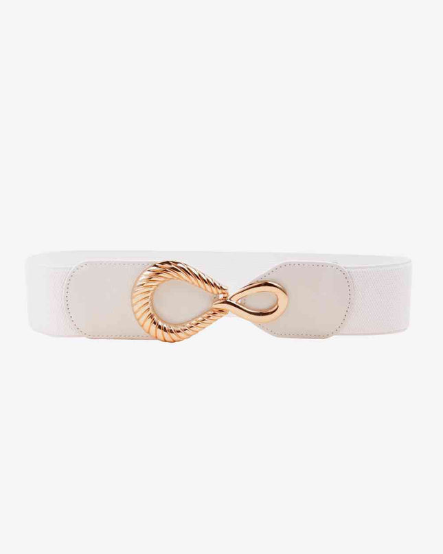 Ribbed Alloy Buckle Elastic Belt