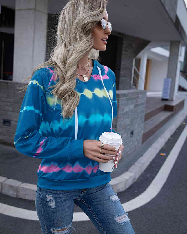 Tie Dye Raglan Sleeve Hoodie