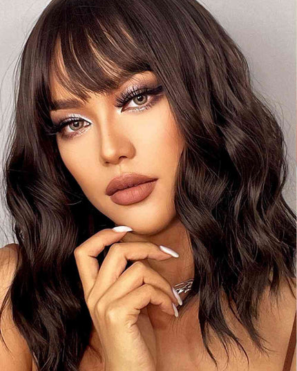 Natural Looking Synthetic Full Machine Bobo Wigs 12''