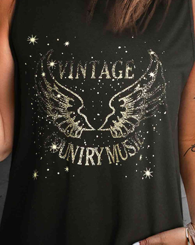 Graphic Round Neck Tank