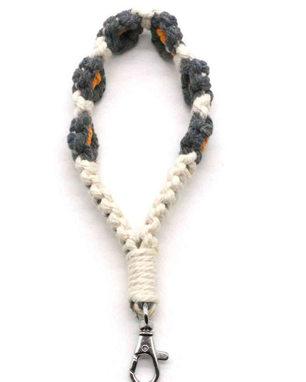 Assorted 4-Pack Hand-Woven Flower Macrame Wristlet Keychain