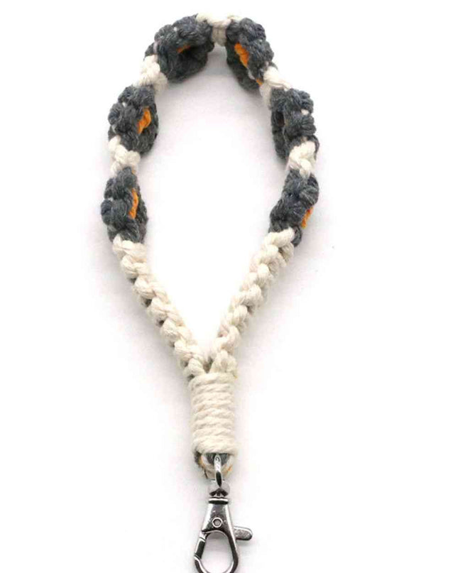 Assorted 4-Pack Hand-Woven Flower Macrame Wristlet Keychain