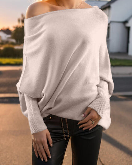 Texture Round Neck Long Sleeve Sweater