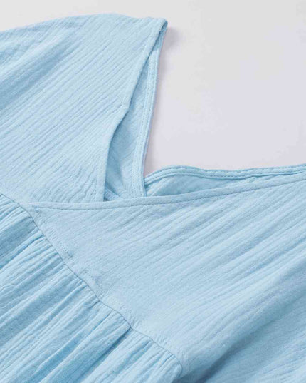 Dropped Shoulder V-Neck Blouse
