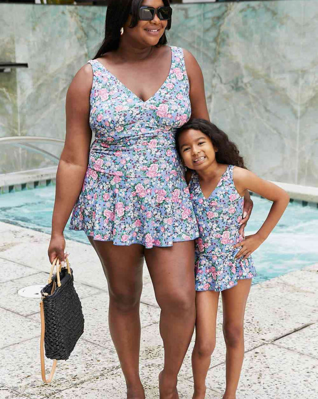 Marina West Swim Full Size Clear Waters Swim Dress in Rose Sky