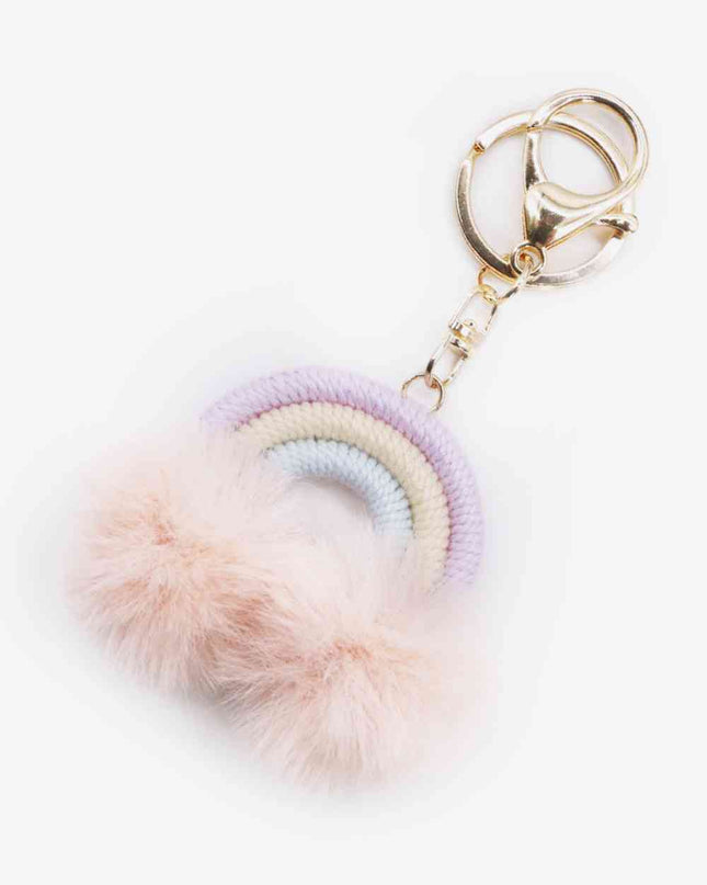 Assorted 4-Pack Rainbow Pom Pom Keychain