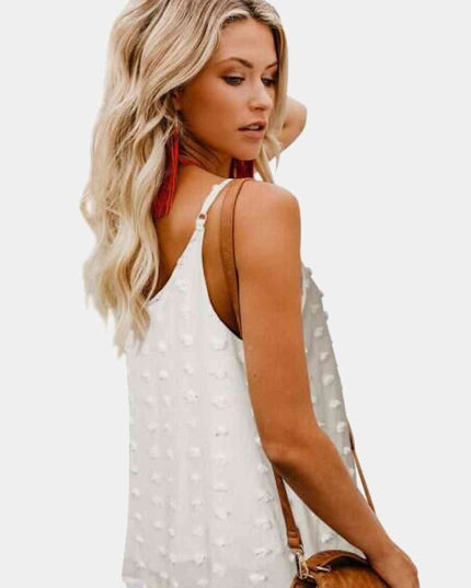 Swiss Dot V-Neck Buttoned Cami