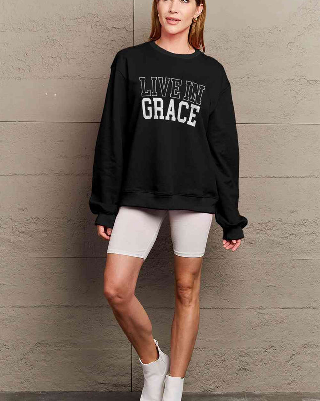 Simply Love Full Size LIVE IN GRACE Graphic Sweatshirt