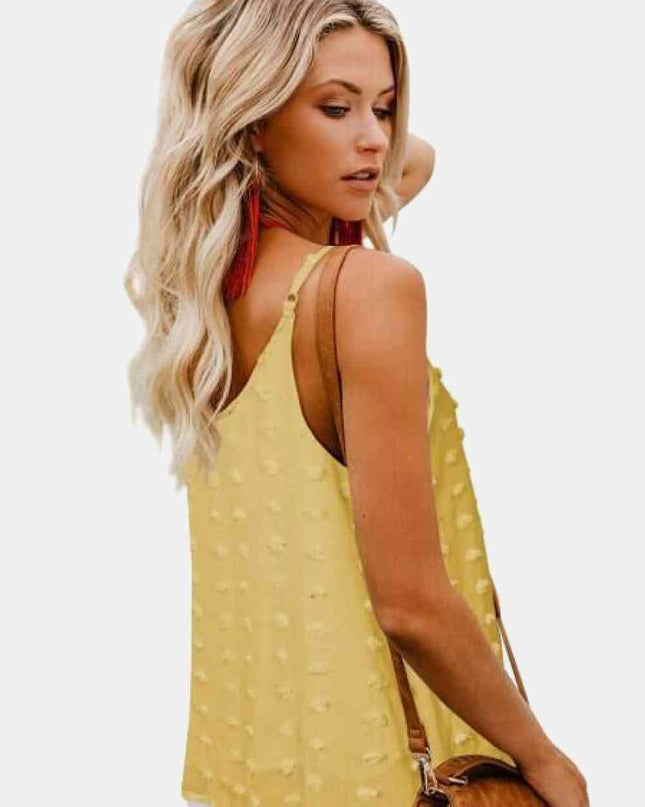 Swiss Dot V-Neck Buttoned Cami