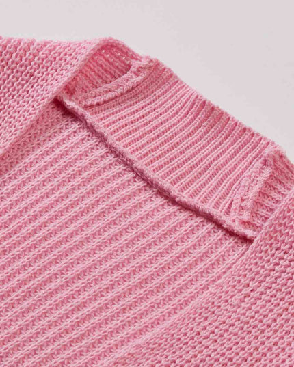 Color Block Open Front Drop Shoulder Cardigan with Pockets