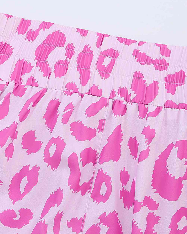 Leopard Elastic Waist Shorts
