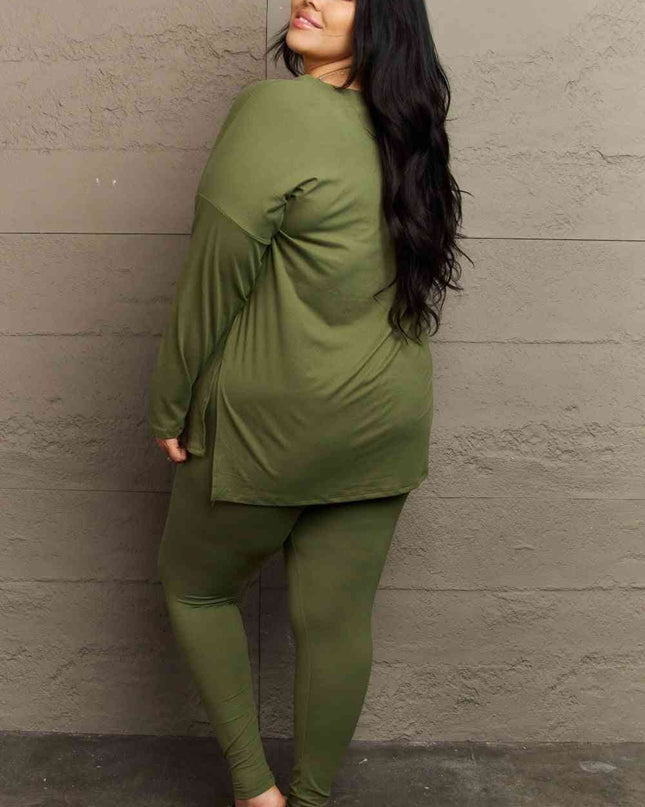 Zenana Lazy Days Full Size Long Sleeve and Leggings Set