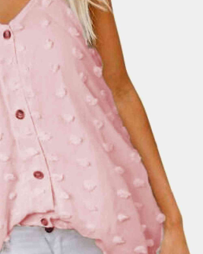 Swiss Dot V-Neck Buttoned Cami