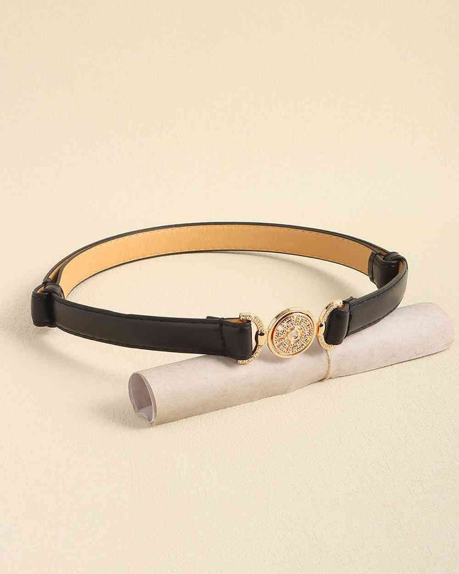 Rhinestone Decor PU Leather Belt