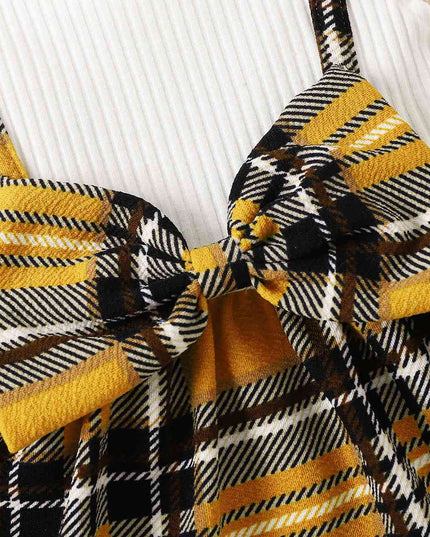 Plaid Print Bow Detail Dress