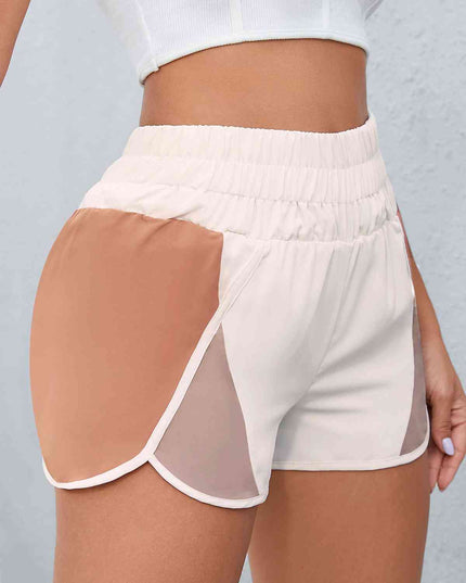 Color Block Wide Waistband Shorts
