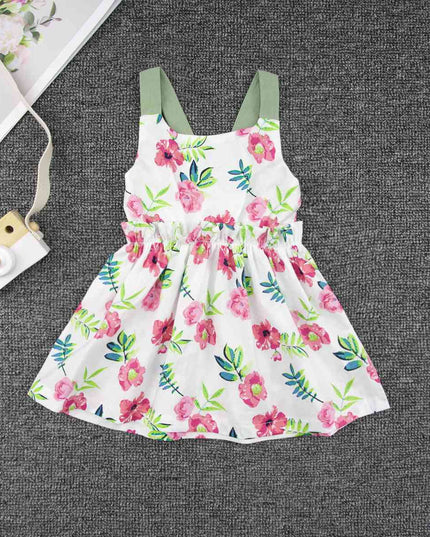 Floral Ruffled Sleeveless A-Line Dress