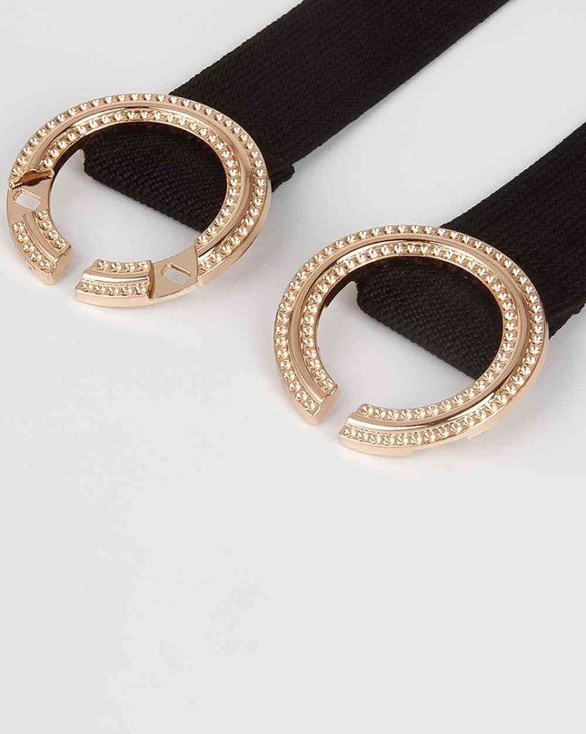 Double Hoop Buckle Elastic Belt