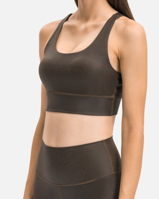 Crisscross Strappy Back Sports Bra