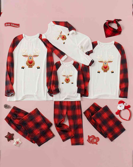 Rudolph Graphic Long Sleeve Top and Plaid Pants Set