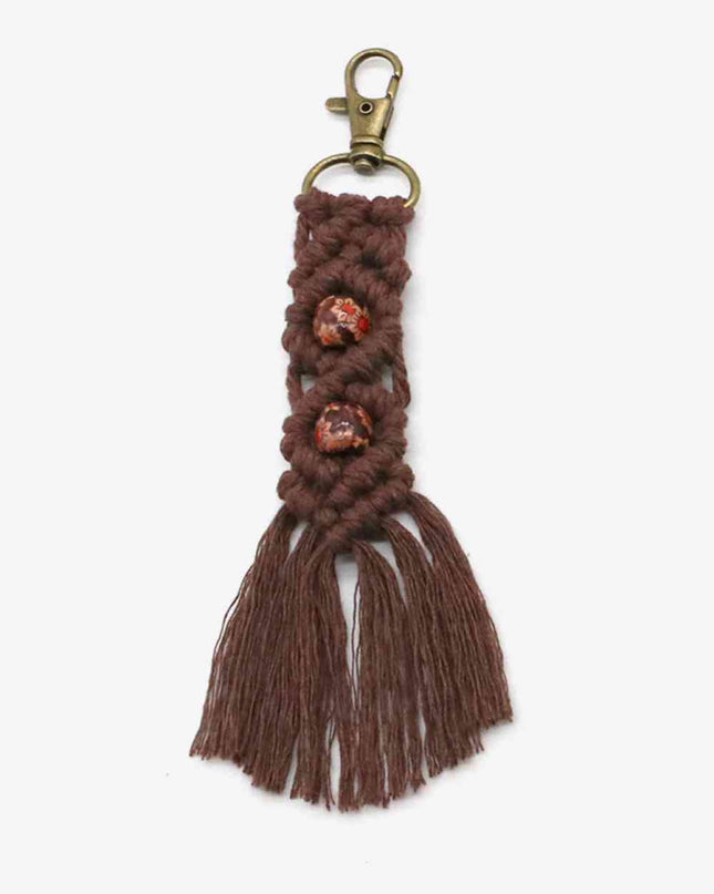 Assorted 4-Pack Handmade Macrame Fringe Keychain