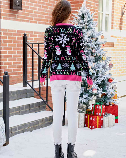 Christmas Ribbed Trim Sweater