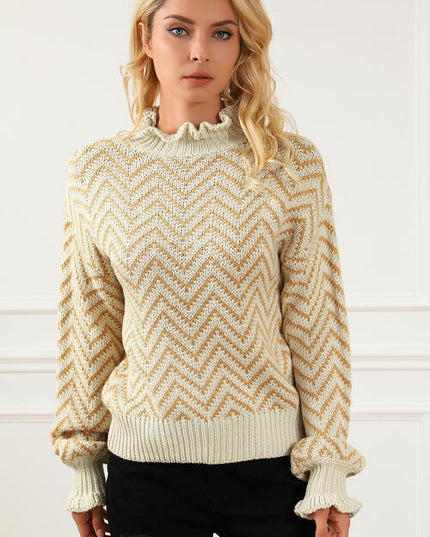 Mock Neck Drop Shoulder Sweater