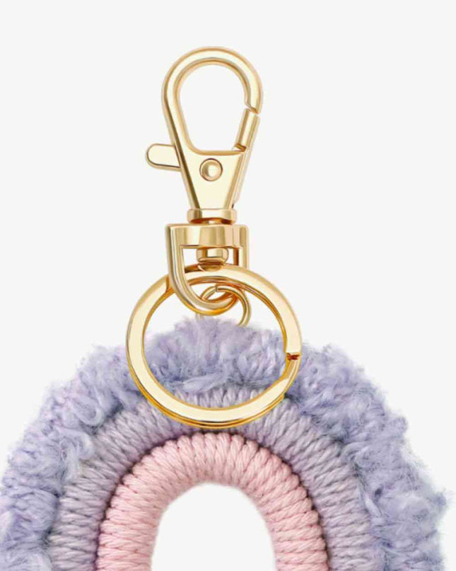 Fringe Trim Rainbow Key Chain