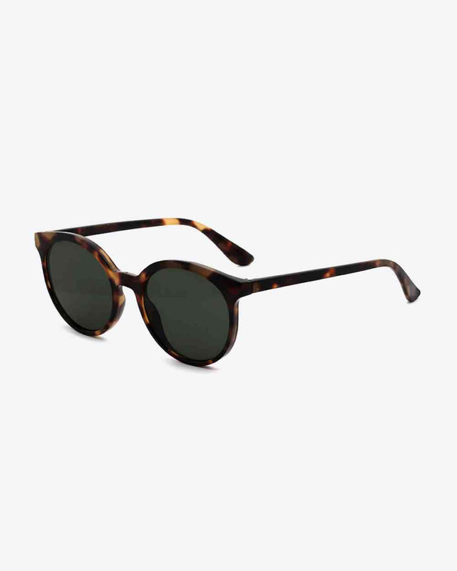 Tortoiseshell Round Polycarbonate Sunglasses