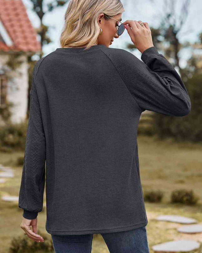 Round Neck Raglan Sleeve Sweatshirt