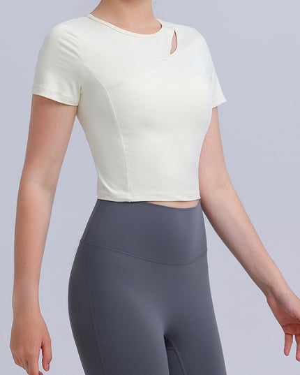 Round Neck Short Sleeve Active Top