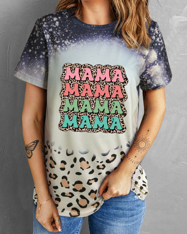 Printed MAMA Graphic Round Neck Tee