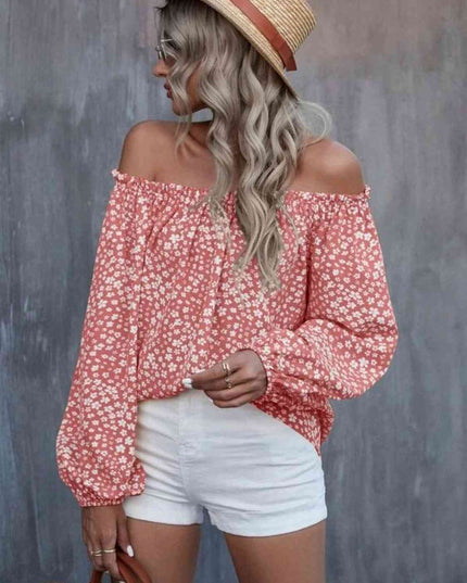 Off-Shoulder Long Sleeve Blouse