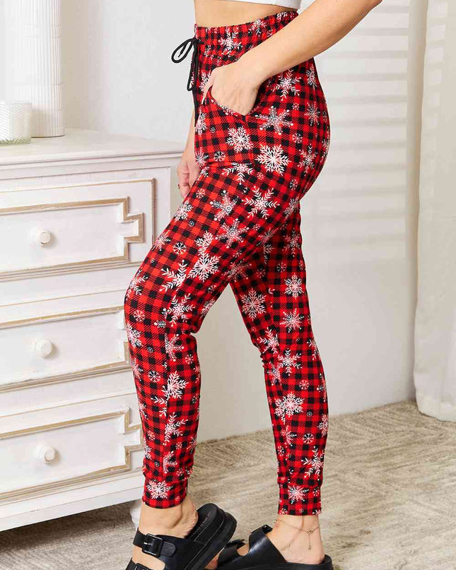 Leggings Depot Full Size Holiday Snowflake Print Joggers