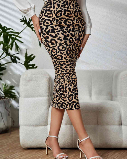 Leopard Bodyline Midi Skirt