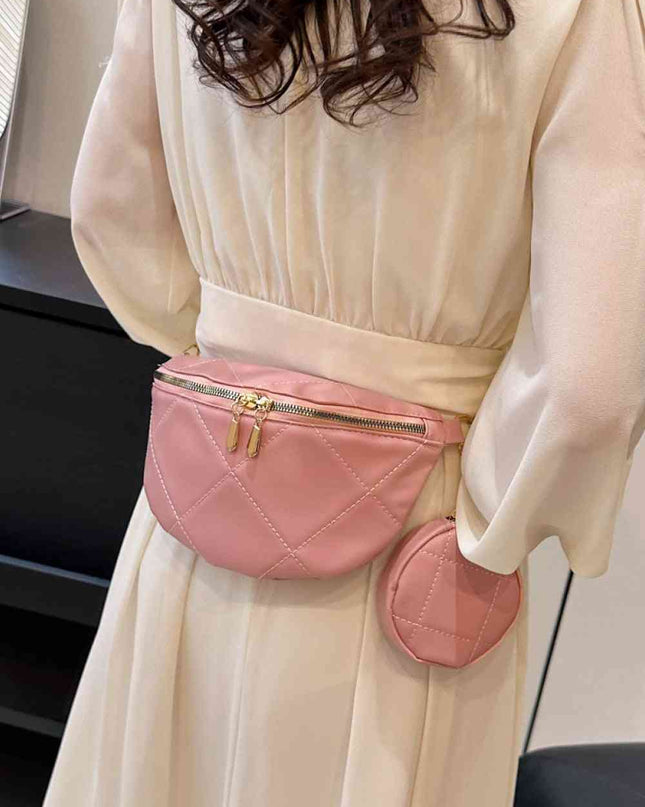 PU Leather Sling Bag with Small Purse