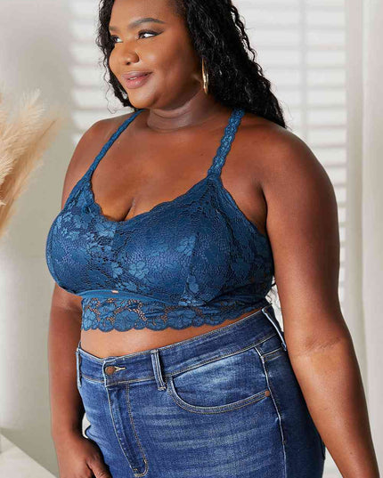 JadyK Juliette Full Size Crisscross Lace Bralette