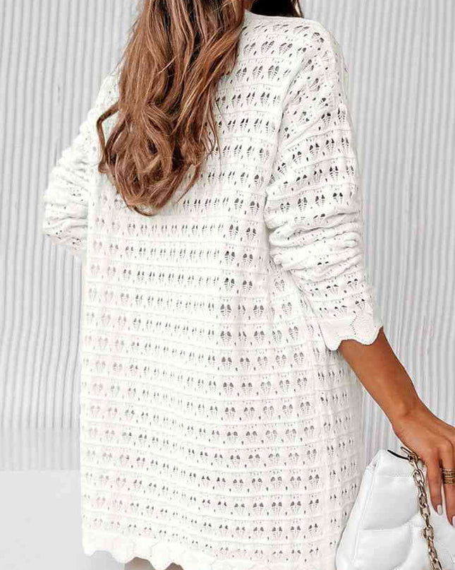Long Sleeve Openwork Cardigan